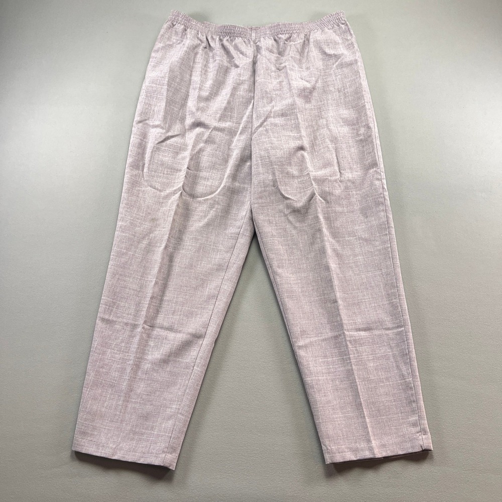 Monterey Canyon Pull On Pants Women 14 Petite Light Mauve Straight Leg High Rise